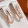 Pavé Teardrop Huggie Earrings in Rose Gold Tone