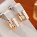 Half-Square Gold-Tone Earrings