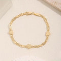 Goudkleurige Cubaanse schakelarmband met hart