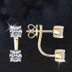 Sparkling Stud Earrings in Two Tones