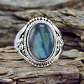 Vintage-Style Blue Ocean Stone Ring
