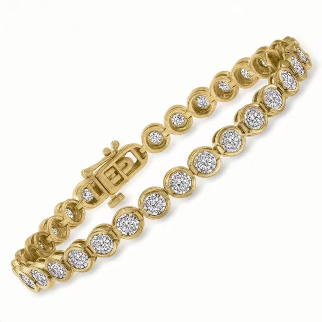 Goudkleurige armband met ronde kristallen