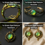 Sieradenbundel met groene opaallook en ring