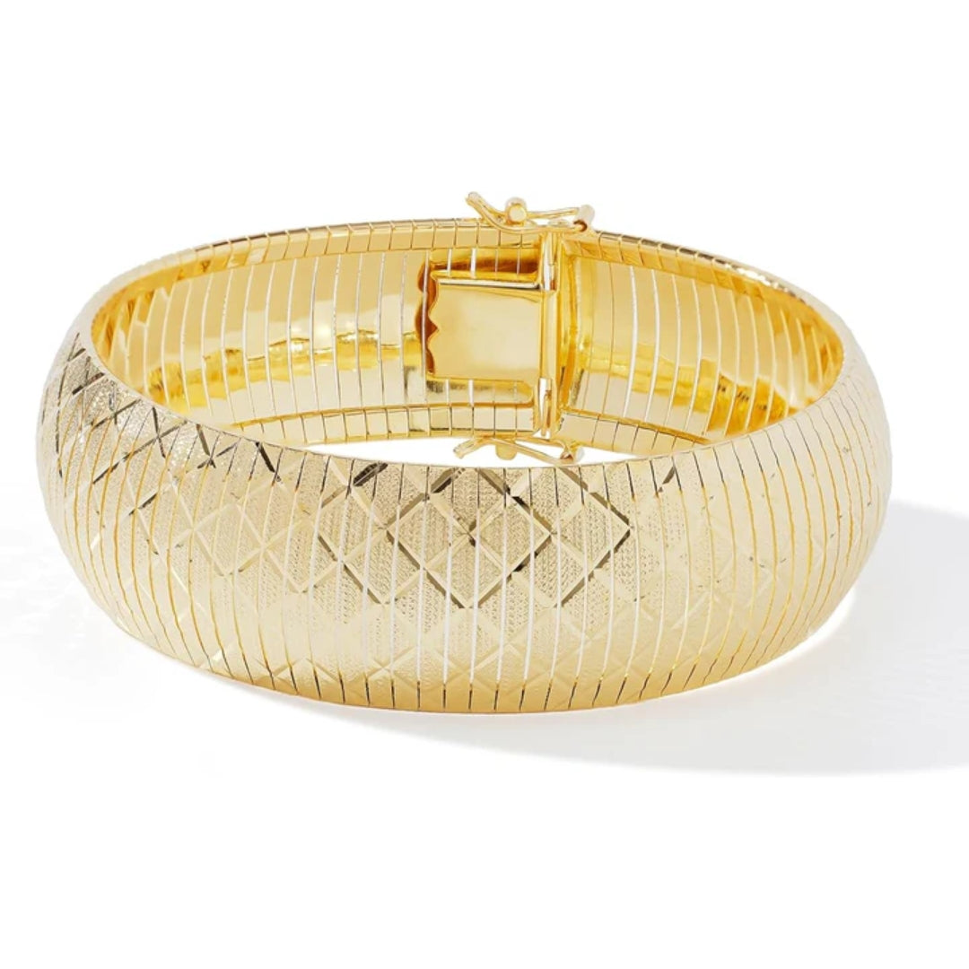 Wide Sparkling Gold-Tone Cuff