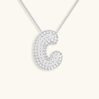 Pavé Bubble Initial Necklace