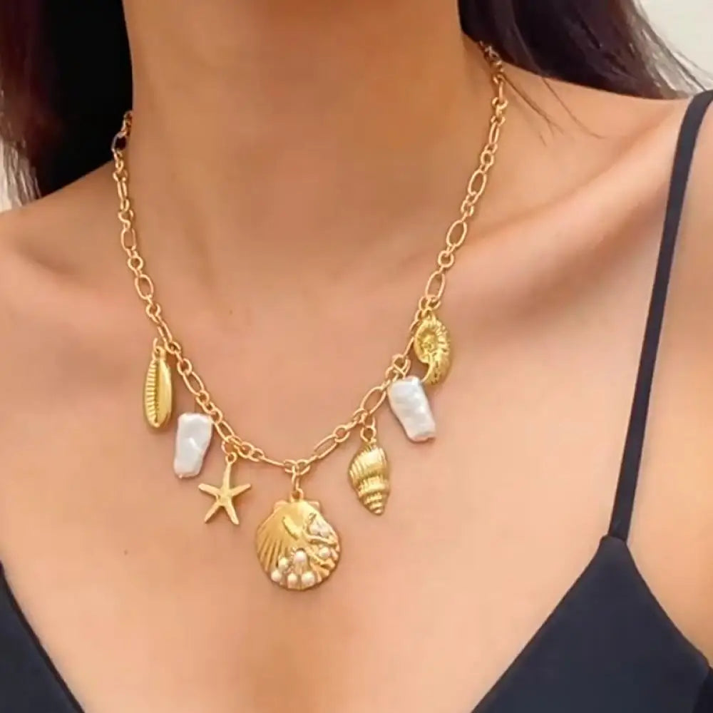 Pearl Starfish Ocean Necklace in Two Styles
