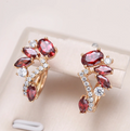 Red Crystal Gold-Tone Earrings