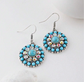 Vintage-Style Blue Mandala Stone Earrings