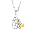 Tweekleurige ketting met kattenhanger
