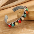 Open chakra-armband (cuff) met stenen