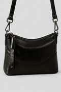 Soft Vegan Leather Shoulder Bag with Golden Details