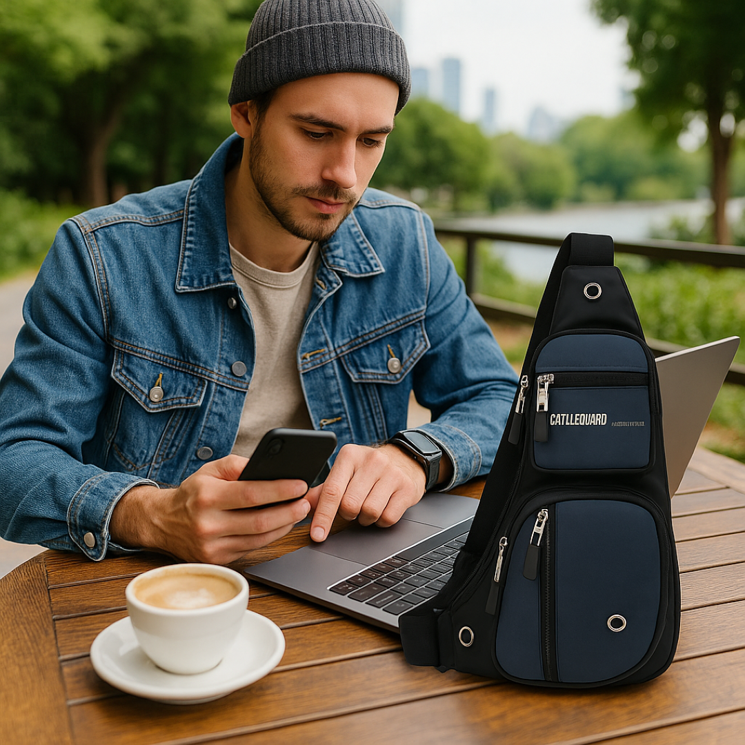 Water-Resistant Anti-Theft Multi-Zip Chest Sling Bag