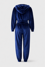 Corduroy-Look Hooded Top and Wide-Leg Trouser Two-Piece