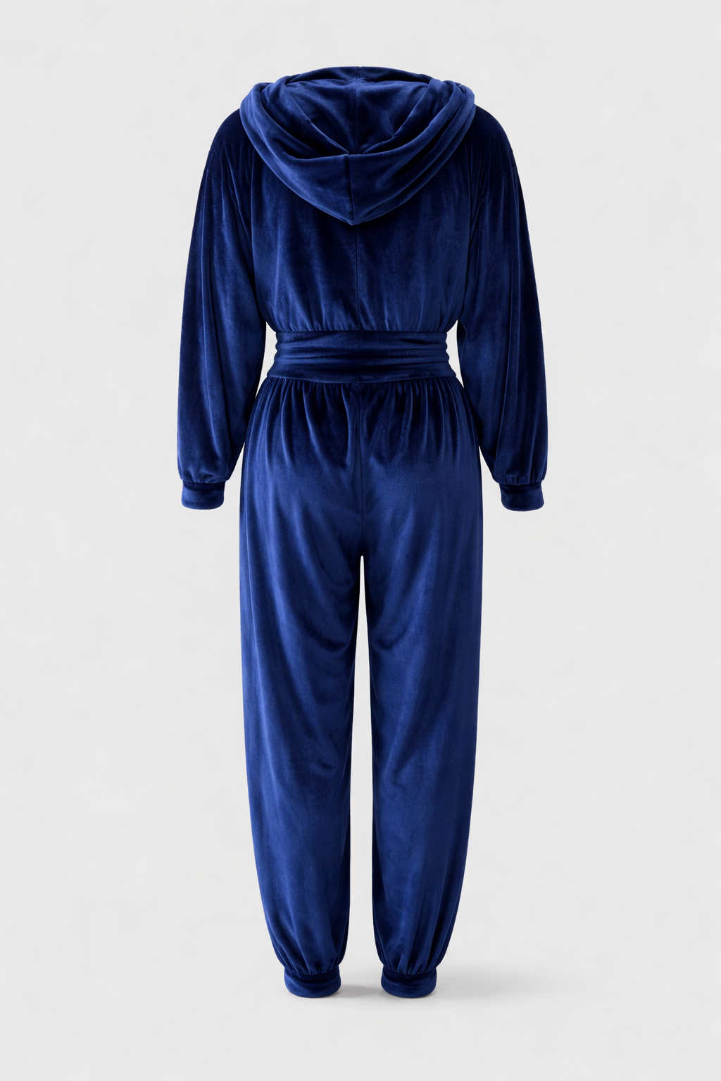 Corduroy-Look Hooded Top and Wide-Leg Trouser Two-Piece