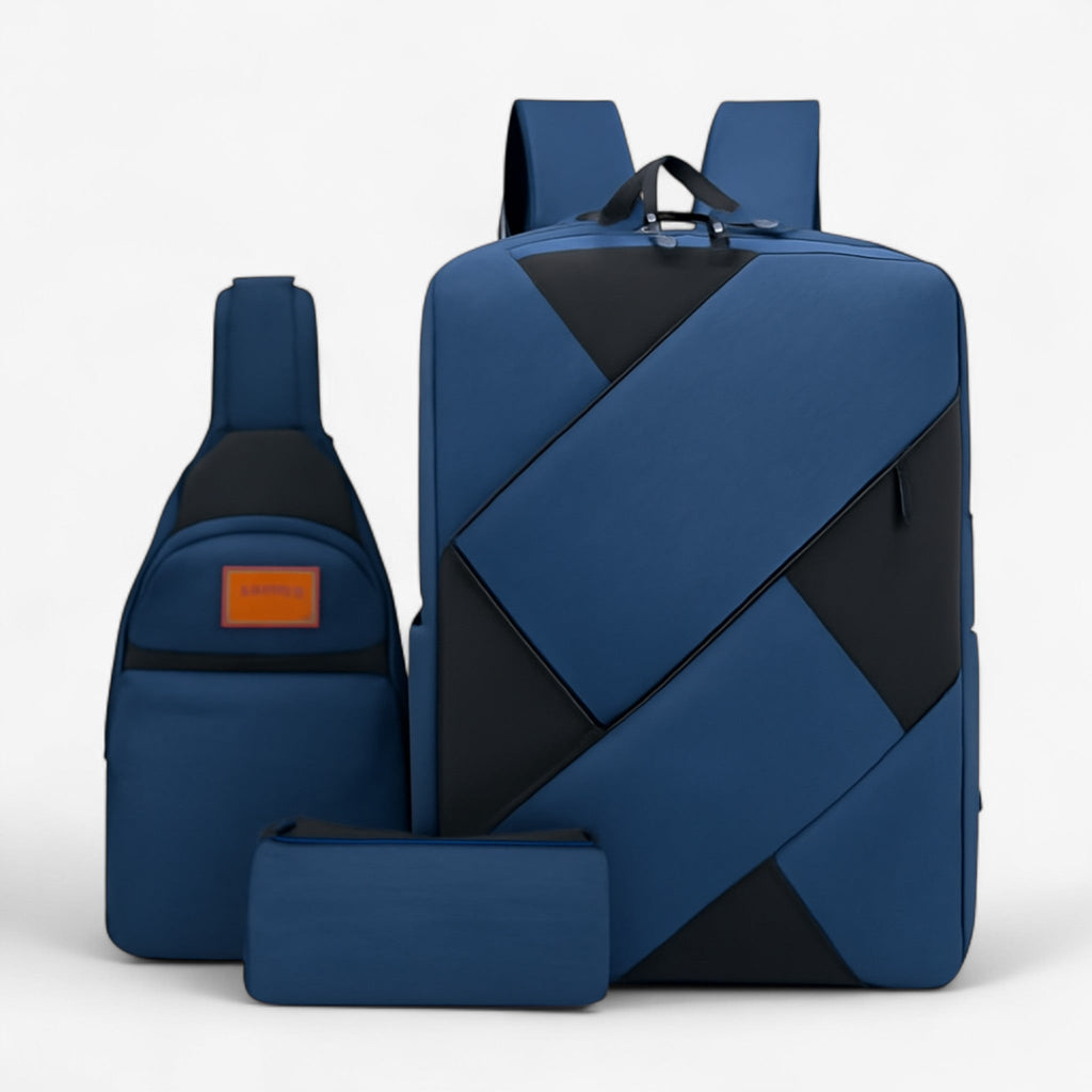Three-Piece Backpack Set with Matching Clutch and Pencil Case