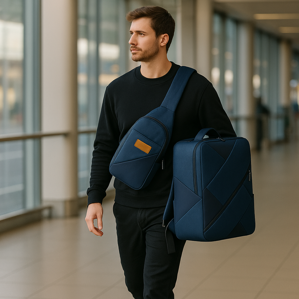 Three-Piece Backpack Set with Matching Clutch and Pencil Case