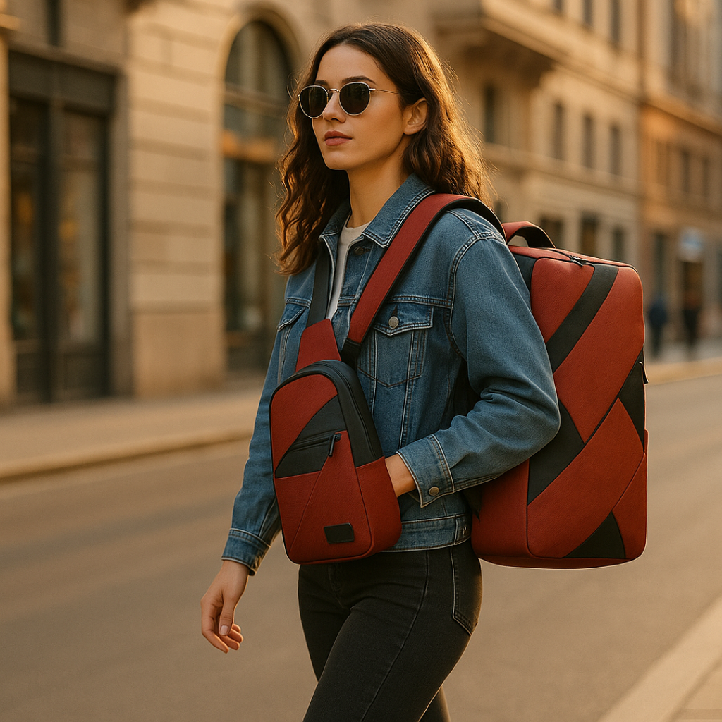 Three-Piece Backpack Set with Matching Clutch and Pencil Case