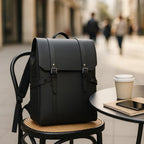 Minimalist Black Professional Laptop Work Backpack