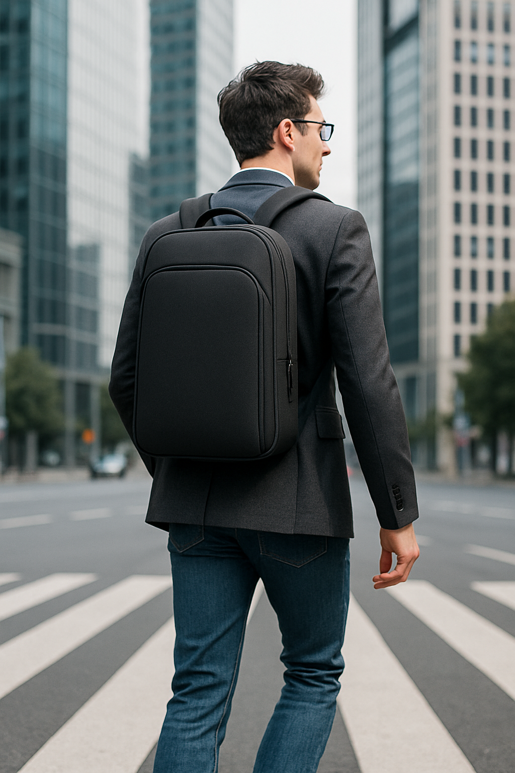 Slanke antidiefstal-reislaptoprugzak met verborgen ritsen