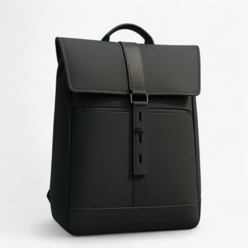 Waterproof Black 15.6-Inch Laptop Backpack with Multiple Compartments