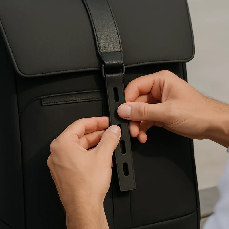 Waterproof Black 15.6-Inch Laptop Backpack with Multiple Compartments