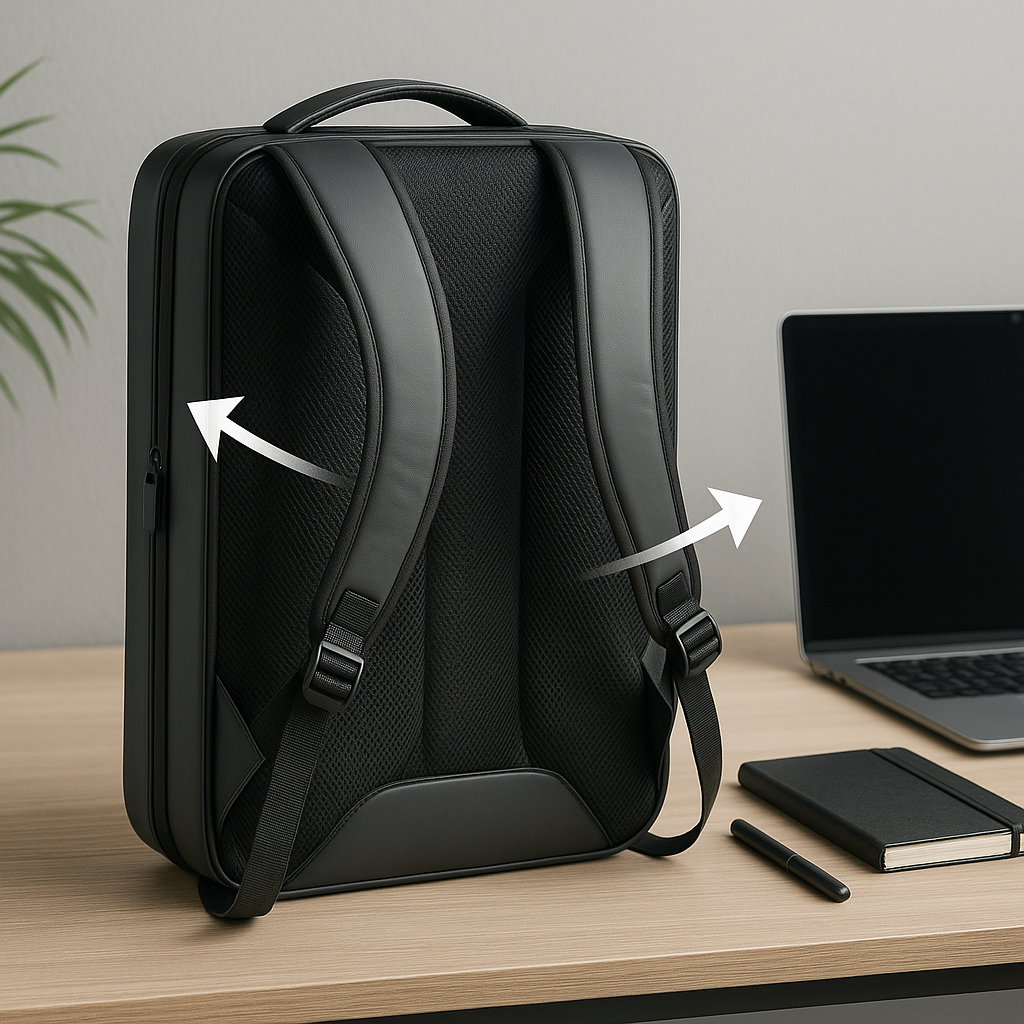 Stevige, overzichtelijke rugzak voor kantoor en universiteit met USB-poort