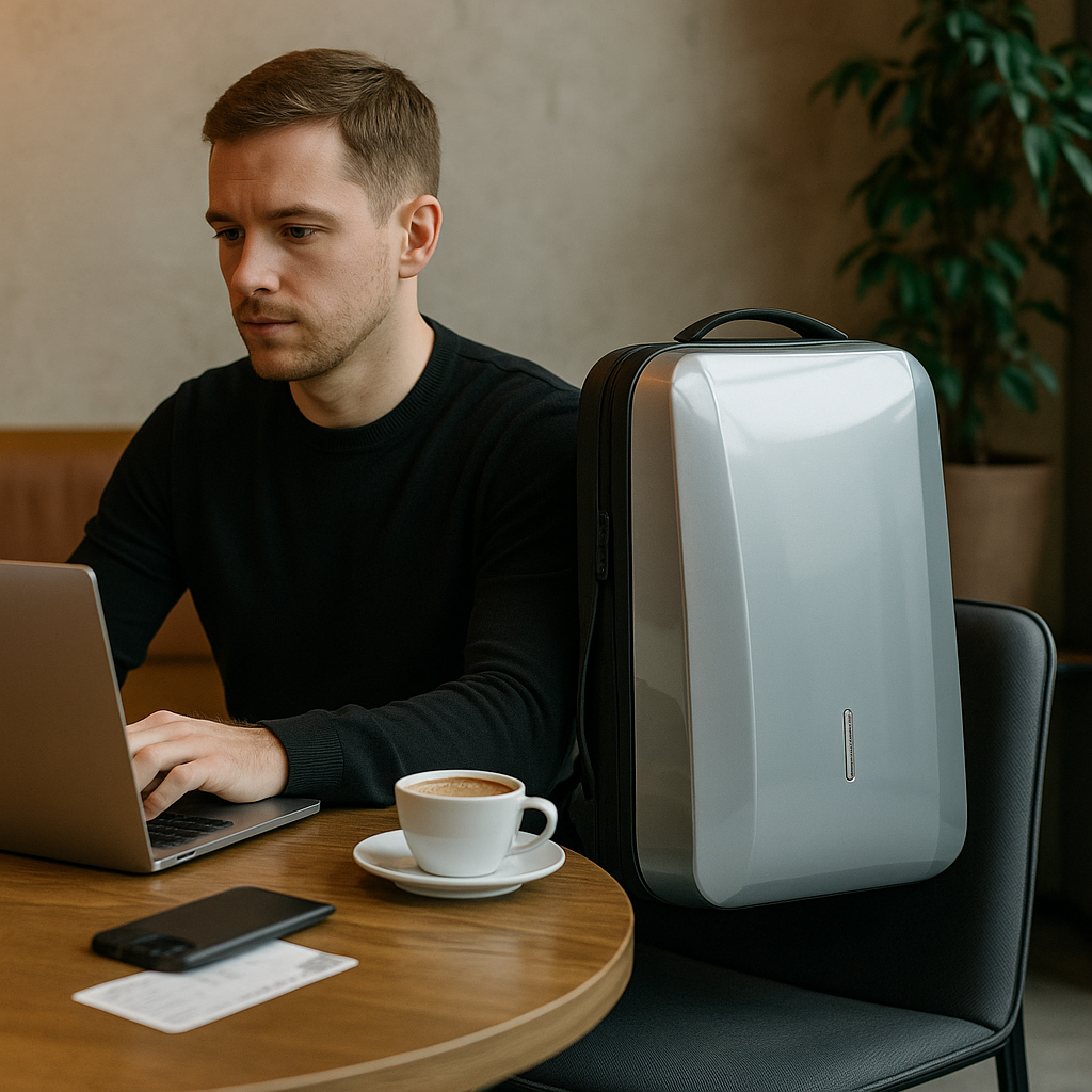 Anti-Theft ABS Hard Shell Laptop Backpack with Built-In Lock