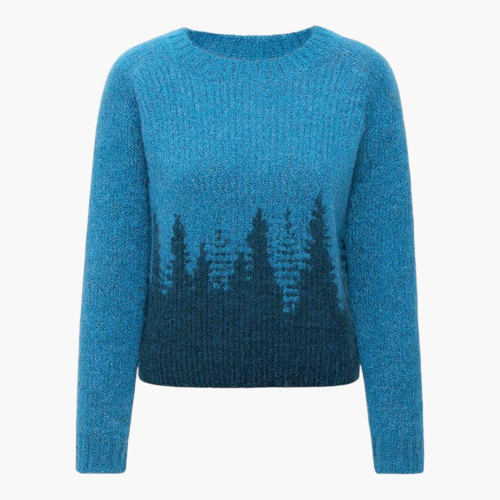 Nordic Pattern Brushed Jumper with a Wide Collar – Sweaters
