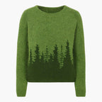 Nordic Pattern Brushed Jumper with a Wide Collar – Sweaters