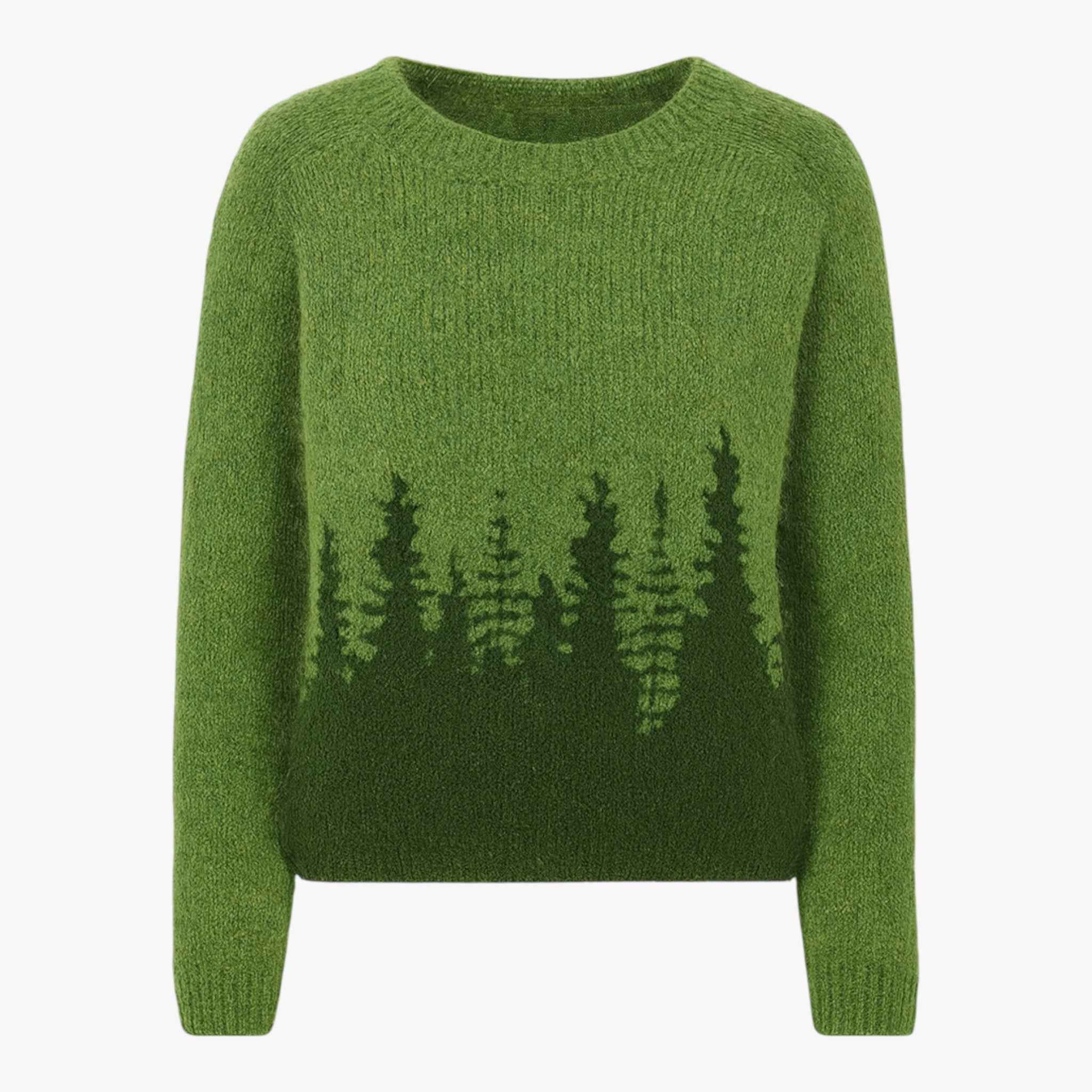 Nordic Pattern Brushed Jumper with a Wide Collar – Sweaters