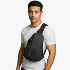 Water-Repellent Sling Shoulder Bag with External USB Port
