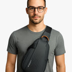 Water-Repellent Sling Shoulder Bag with External USB Port