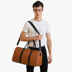 Men's Sleek Leather Weekend Holdall Bag for Short Trips