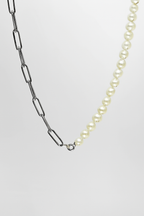 Ketting half parel, half schakel met contrastschakels