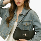 Y2K-Style Black Mini Shoulder Bag with Adjustable Strap