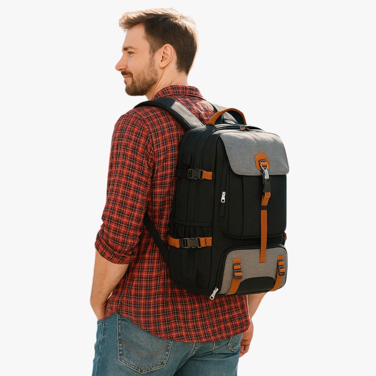 Men's Large Waterproof Travel and Study Backpack