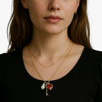 Ketting met harthanger en enkele parelhanger