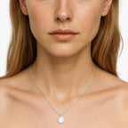 Sterling Silver Choker with Single Pearl Pendant