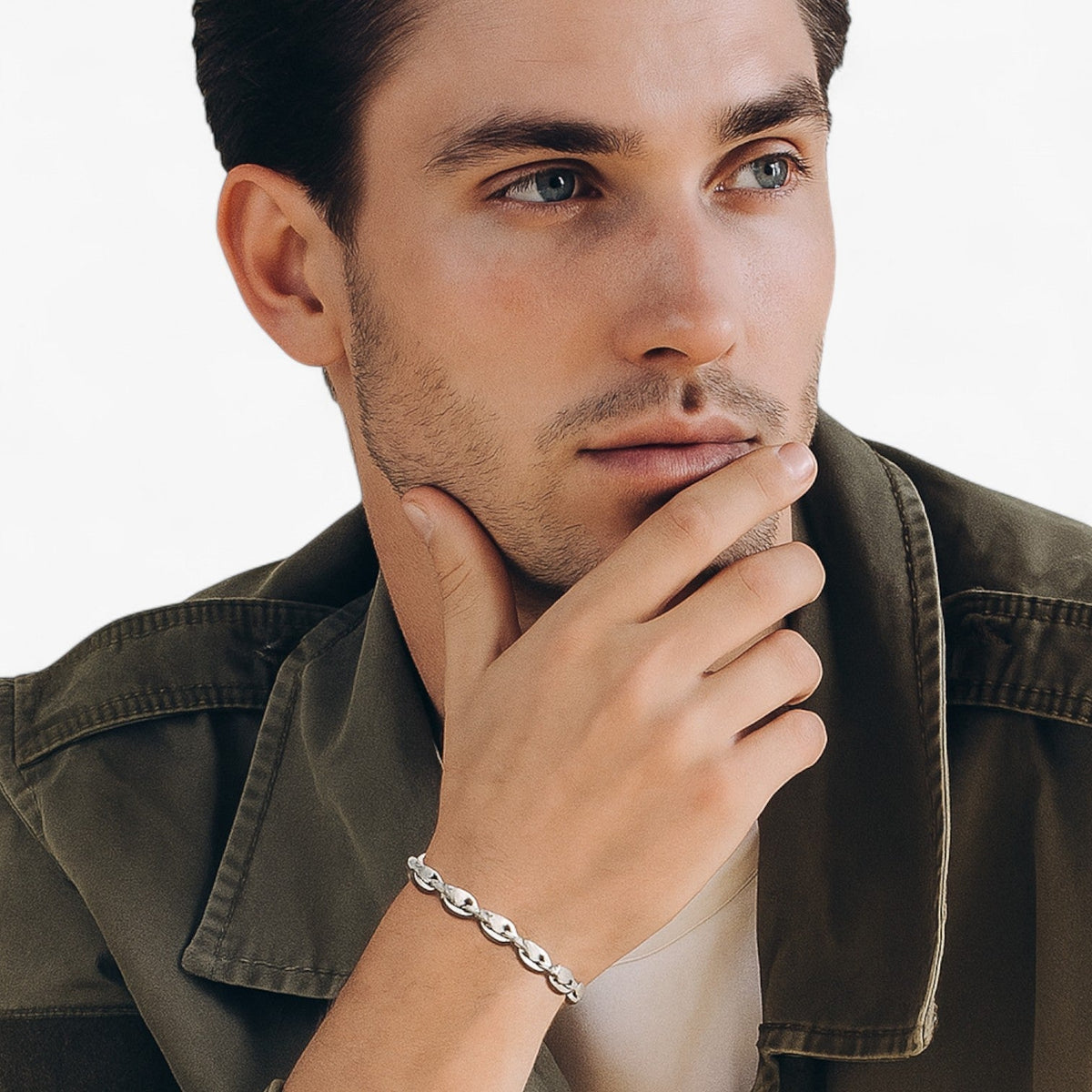 Waterdichte roestvrijstalen schakelarmband, smal model