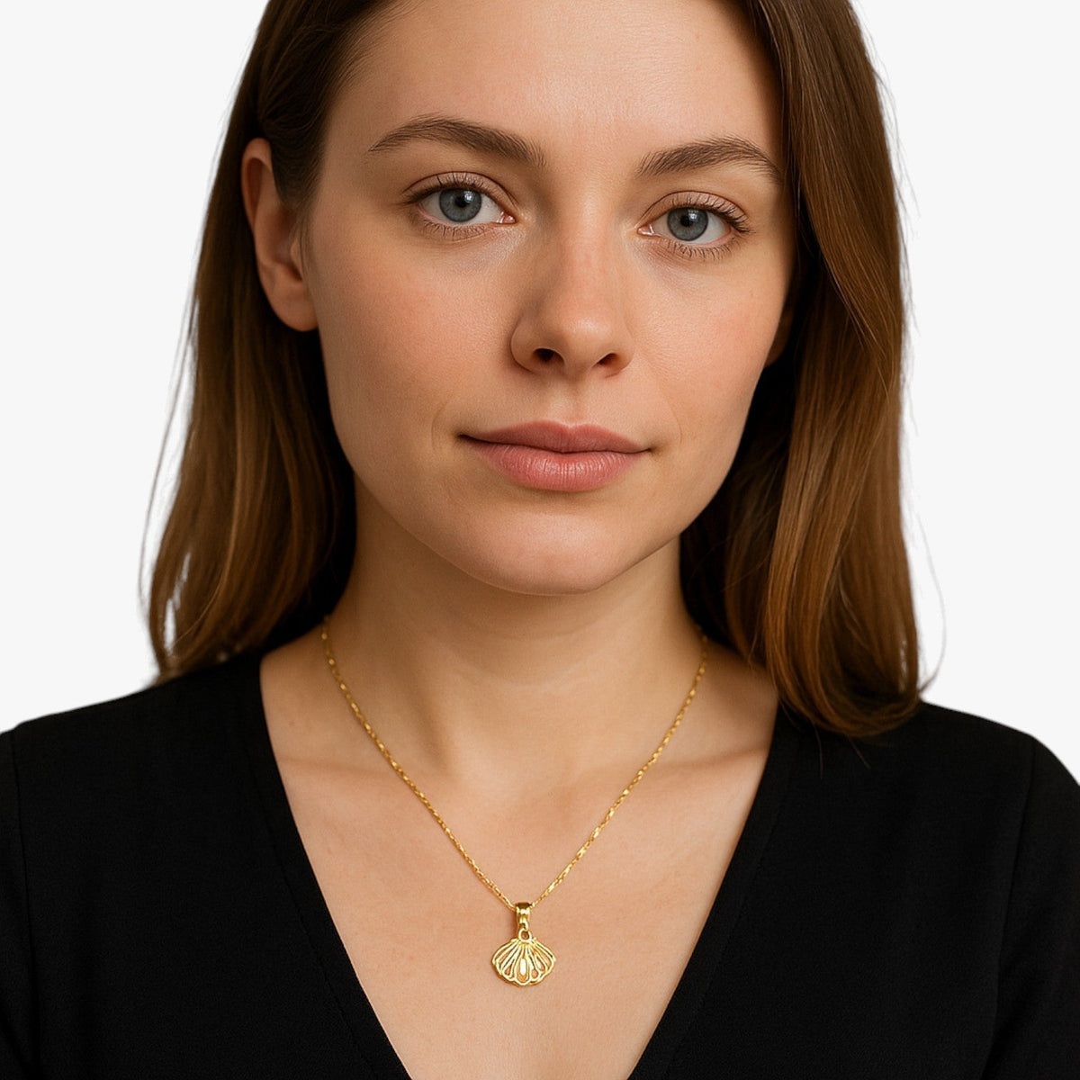Retro ketting met parelmoer en pareldetail