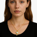 Stainless Steel Necklace with Moon and Star Charms