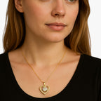 Crystal Heart and Lip Pendant Necklace