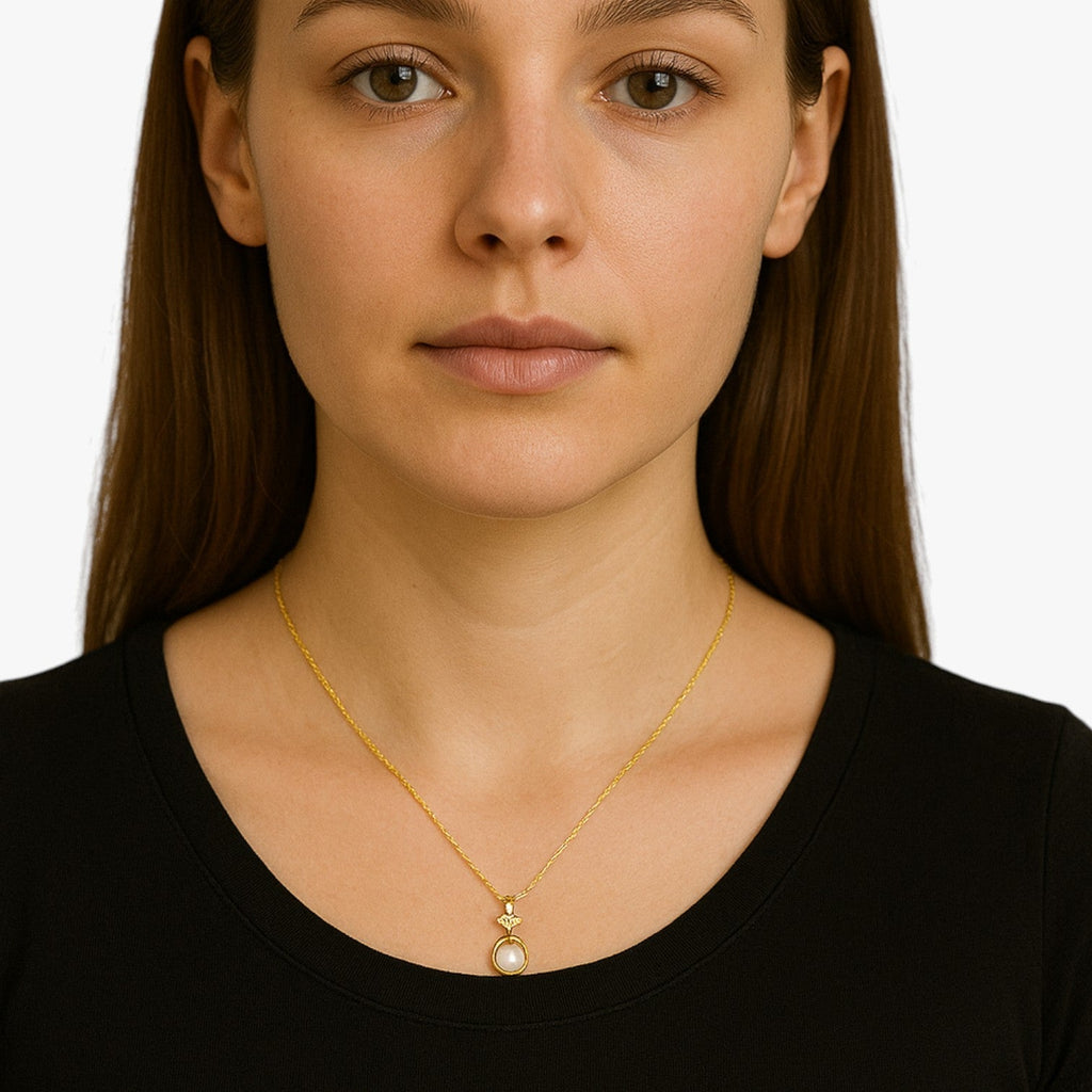 Choker met tashanger en imitatieparel