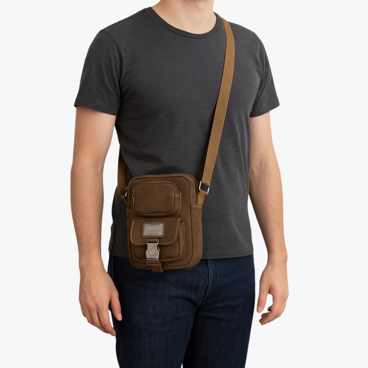 Geweven stoffen handsfree crossbody-reistas