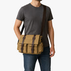 Men's Vintage Canvas-Look Nylon Crossbody Bag