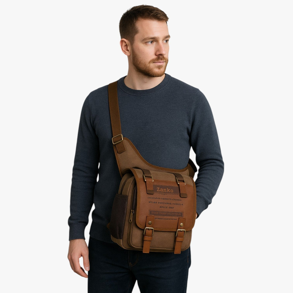 Men's Lightweight Vintage Nylon Messenger Bag
