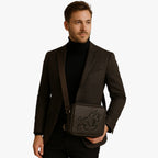 Men's Elegant Dark Brown Organised Shoulder Bag