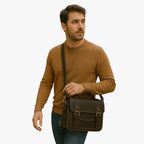 Unisex Anti-Theft Leather Shoulder Bag with Hidden Zips