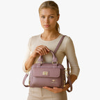 Multifunctional PU Leather Handbag with Organised Pockets