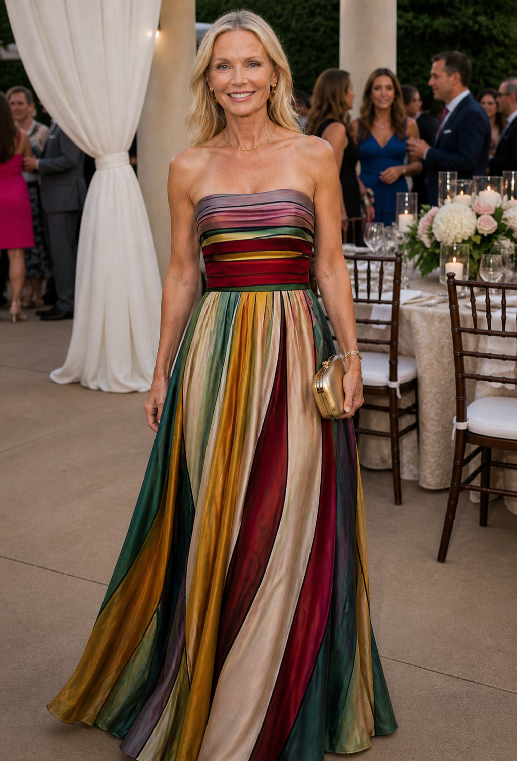 Strapless A-Line Dress with a Clean, Structured Neckline